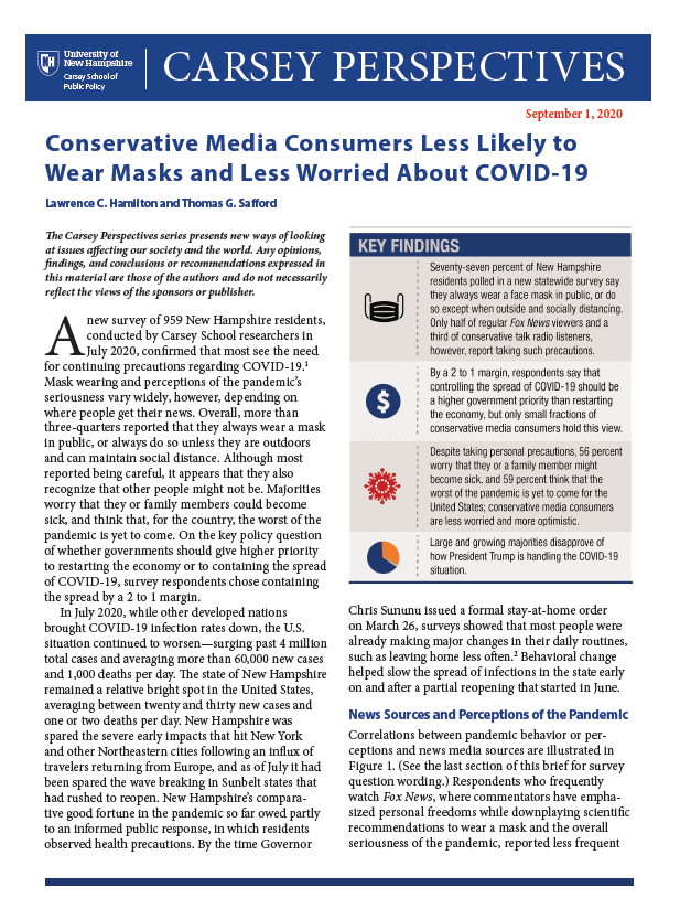 Conservative Media Consumers Less Likely To Wear Masks And Less Worried