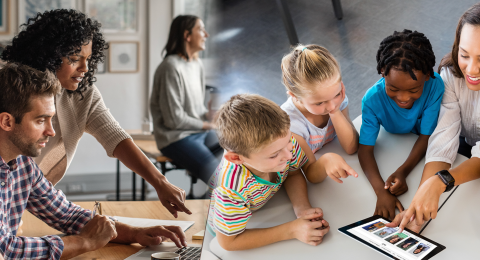 SPiP Hero image — children in a classroom and people working together