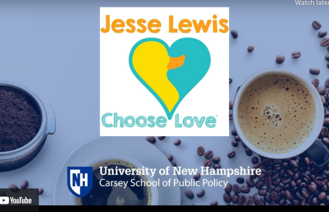 Choose Love logo infront of coffee background