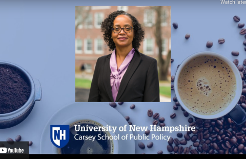 Dr. Nadine Petty infront of coffee background