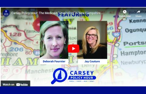 thumbnail of May carsey policy hour event video showing authors and cph logo