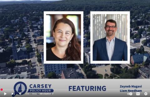 thumbnail of June 2025 Carsey Policy Hour discuss featuring Zeyneb Magavi and Liam Needham