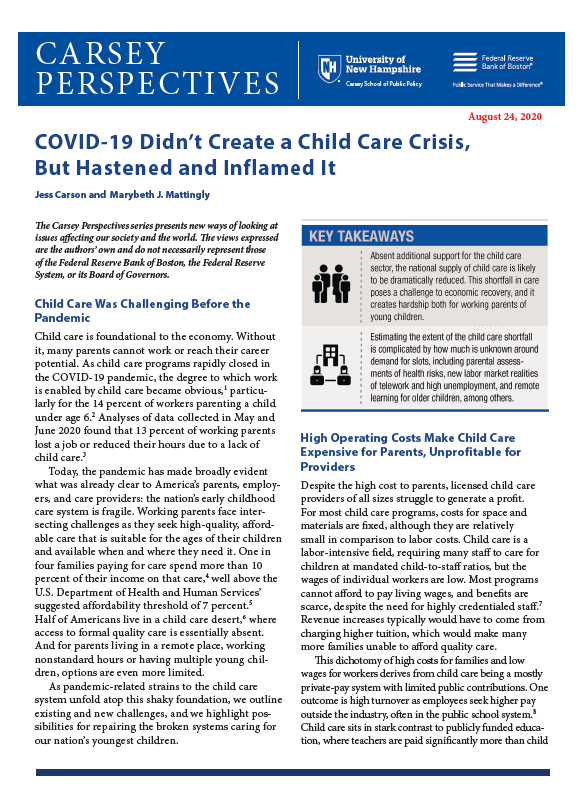 The impact of Covid-19 on babies and young children - Briefing