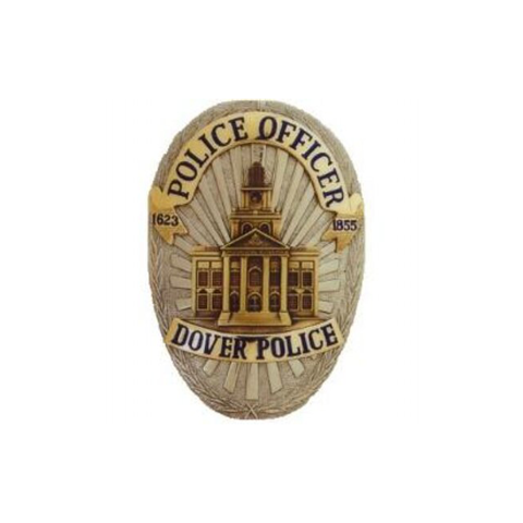 Photo of the Dover Police shield on a white background