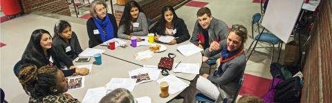 NH Listens leading a focus group meeting