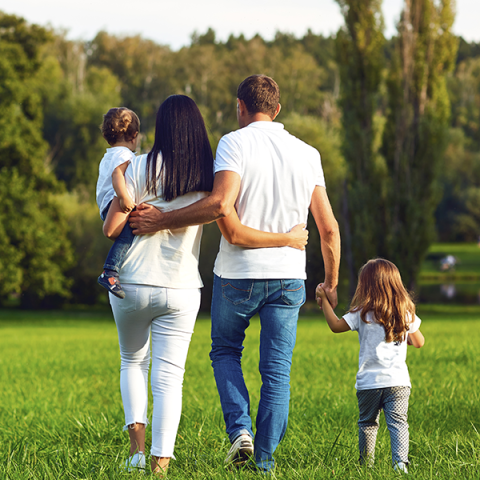 family walking