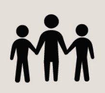 Icon of three people holding hands