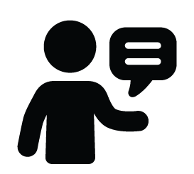 icon image of person talking