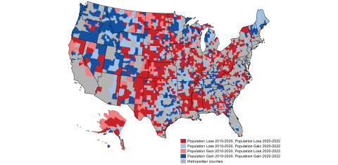 figure 2 showing map outlining urban population change