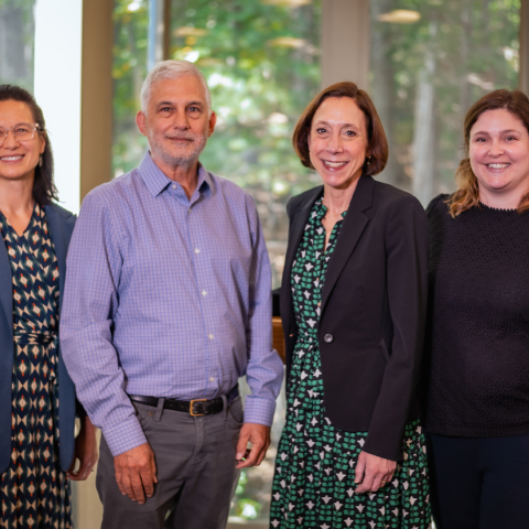 center for impact finance group. from left to right—val benson, yusi turell, michael swack, ellen lurie hoffman, hannah vargason, jolan rivera