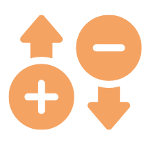 icon of up/plus and down/minus arrows