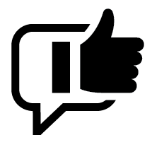 icon of thumbs up over talk bubble