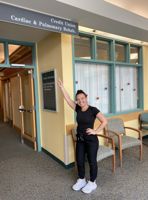 Winant Fellow Ella Dulac standing in Dartmouth Hitchcock Medical Center