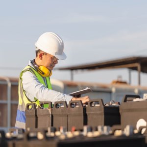 solar worker with batteries