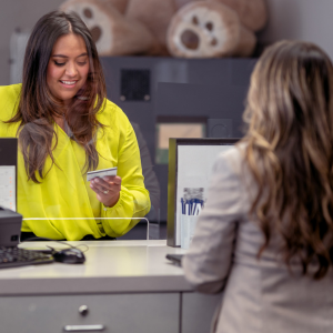 women in a credit union