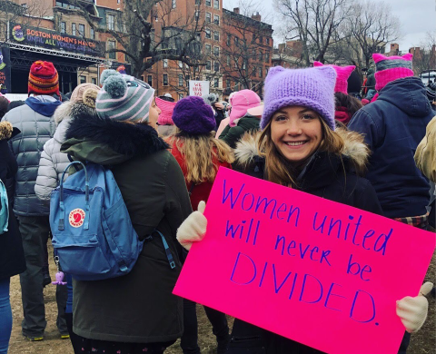 Kennedy at a Women's rights march in Boston, MA.
