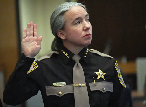 MPA alum Kathryn Mone being sworn in