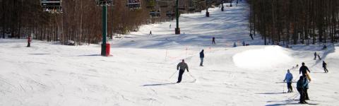skiers at ski mountain
