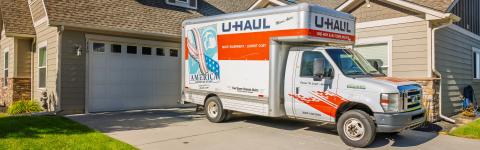 U-Haul van in front of home