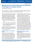 front cover of pdf version of perspectives brief on why the success of the greenhouse gas reduction fund hinges on customer service