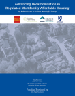 cover of white paper showing title, logos, a faded image of houses, author, and funder