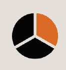 Icon of a pie chart with 1/3 filled