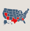 Icon of US Map - highlighting specific states