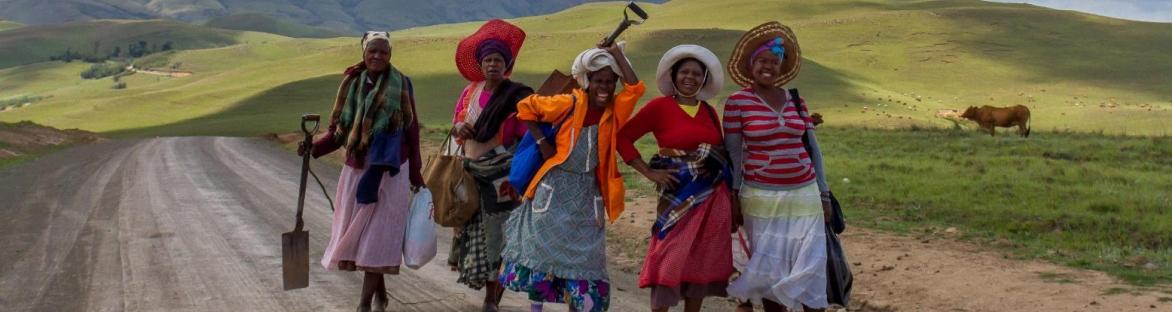 Image of women in Africa on a road