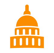 Orange capital icon.