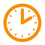 Orange icon clock with no back.