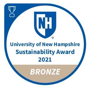A graphic showing the unh sustainability award bronze electronic badge
