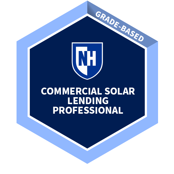 Digital badge for the commercial solar lending professional training