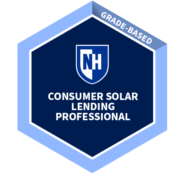 Digital badge for the consumer solar lending professional training