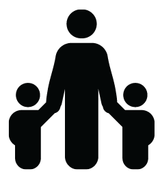 image of icon showing adult and two children