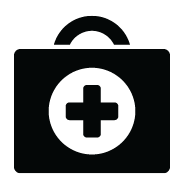 icon showing suitcase with a health plus symbol